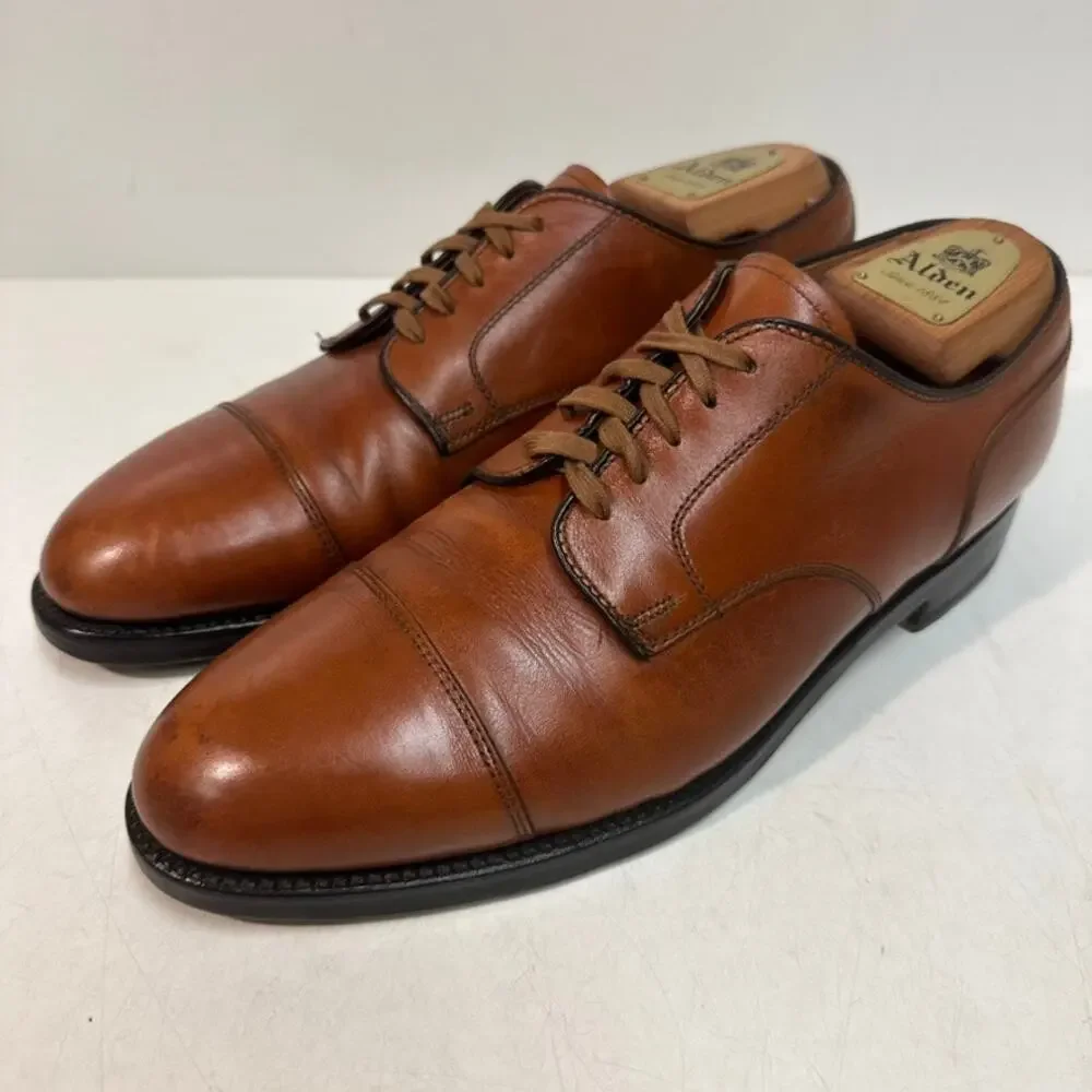 NEW HEELS Alden x Brooks Brothers 972 Straight Tip Blucher Brown Calf USA 8.5 D